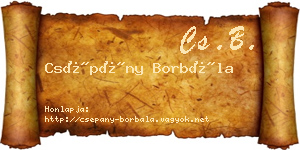 Csépány Borbála névjegykártya